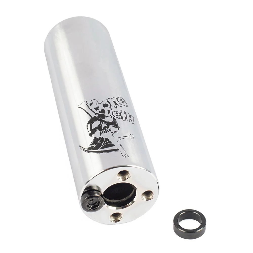 2 x BONE DETH SIDE PIPE PEGS BMX BIKE HARO CULT RANT SUBROSA SHADOW SILVER NEW