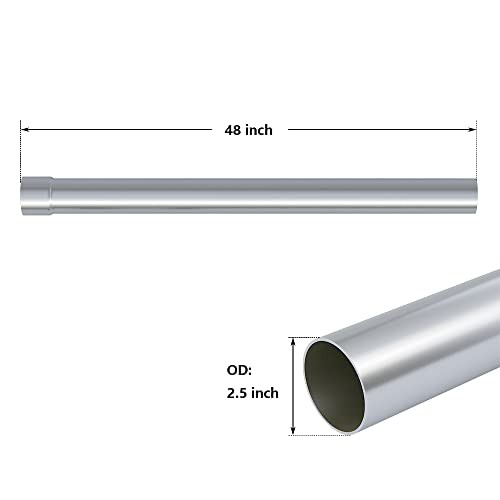 Straight Exhaust Pipe 2.5″ OD 2 Pack, Stainless Steel 48″ Long 2.5″-2 48 INCH