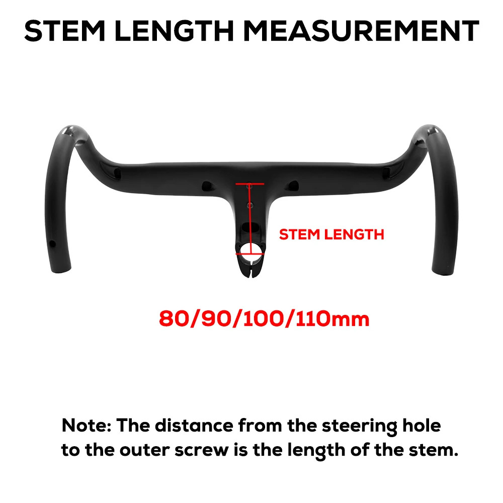 Road Bike Full Carbon Integrated CockpitHandlebar 28.6mm -10° 380-440*90-110mm