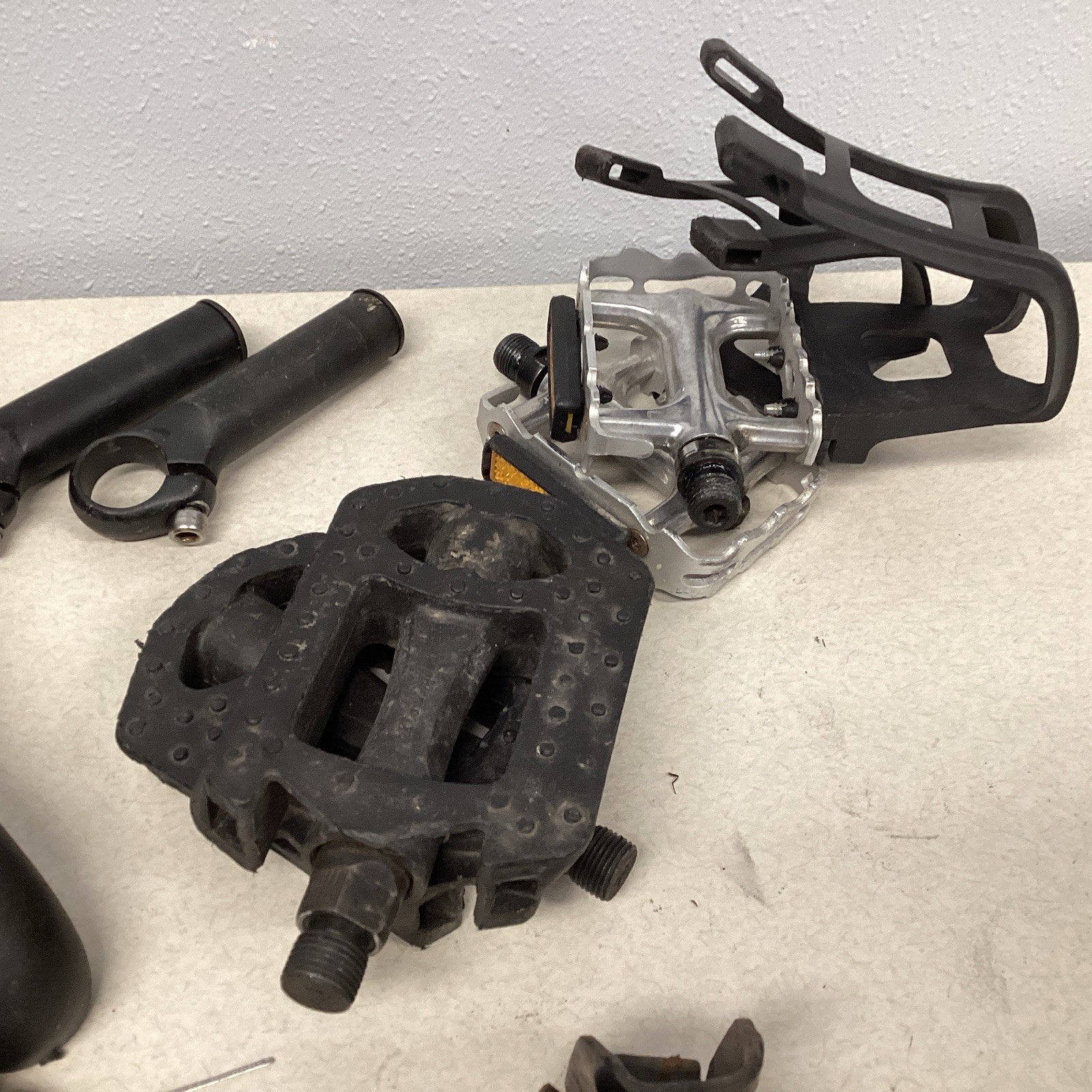 Lot Of Assorted Bicycle Parts – Derailleur, Brakes, Saddle, Pedals, etc. #23