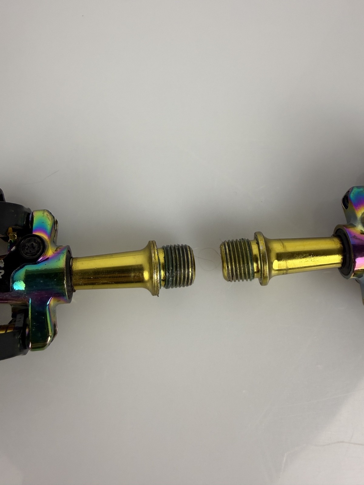 BONTRAGER COMP Oil Slick MTB SPD Pedals. Good Condition. Rainbow colors.