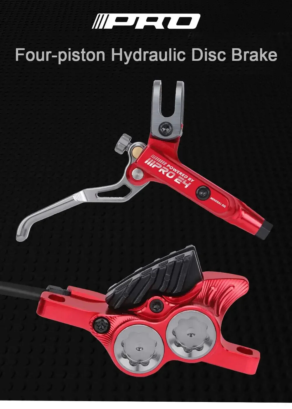 4 Piston Hydraulic Brake MTB Disc Brake 800/1550mm AM DH Hydraulic Brakes