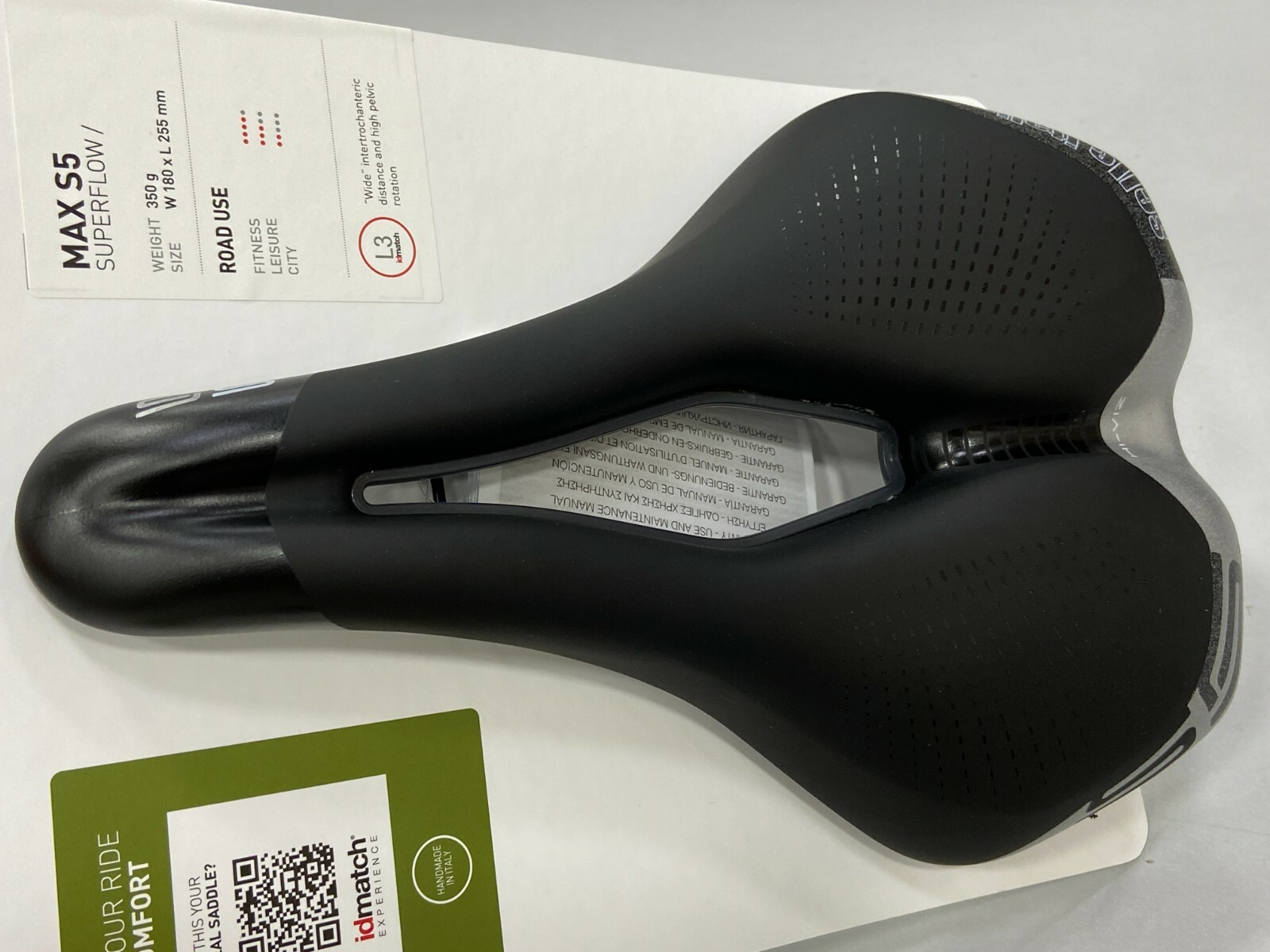 Selle Italia Max S5 Superflow L3 180x255mm FeC Alloy Rail Road Saddle (Black)