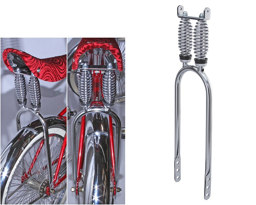 F&R Original Lowrider CHROME Bicycle Cruiser Dual Suspension Sissy Bar 20″ Long