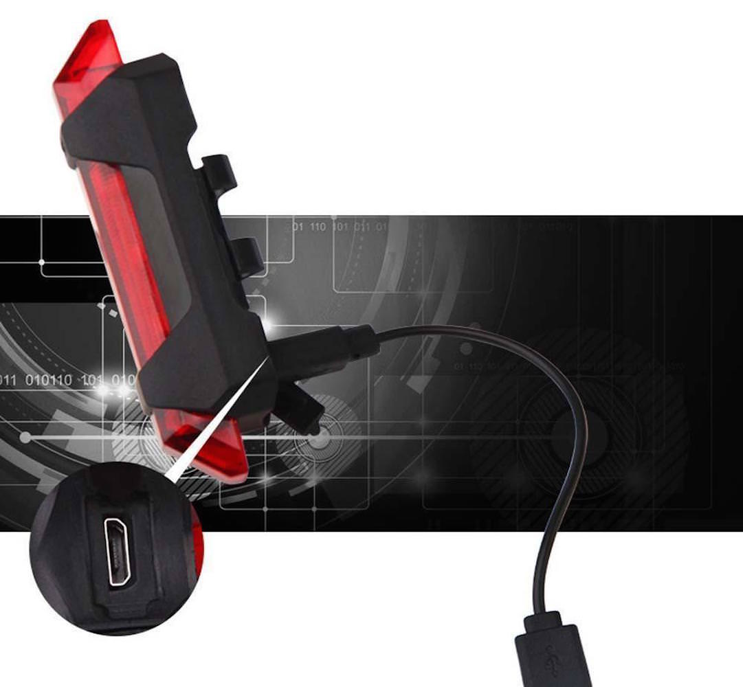 RECHARGEABLE Micro USB flash LED Bicycle Bike Frame Waterproof Head Tail Light