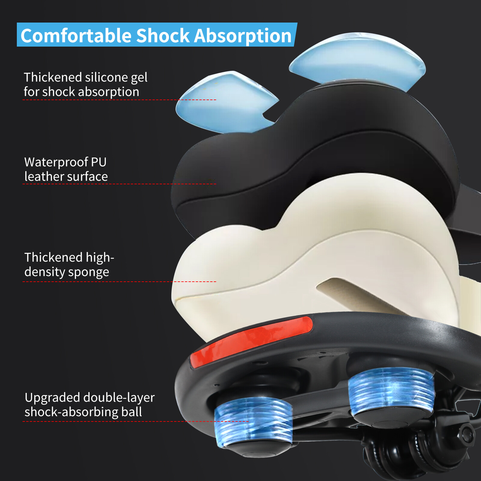 Bike Seat Bicycle Saddle Breathable Racing Cycling Comfort Cushion Pad Black