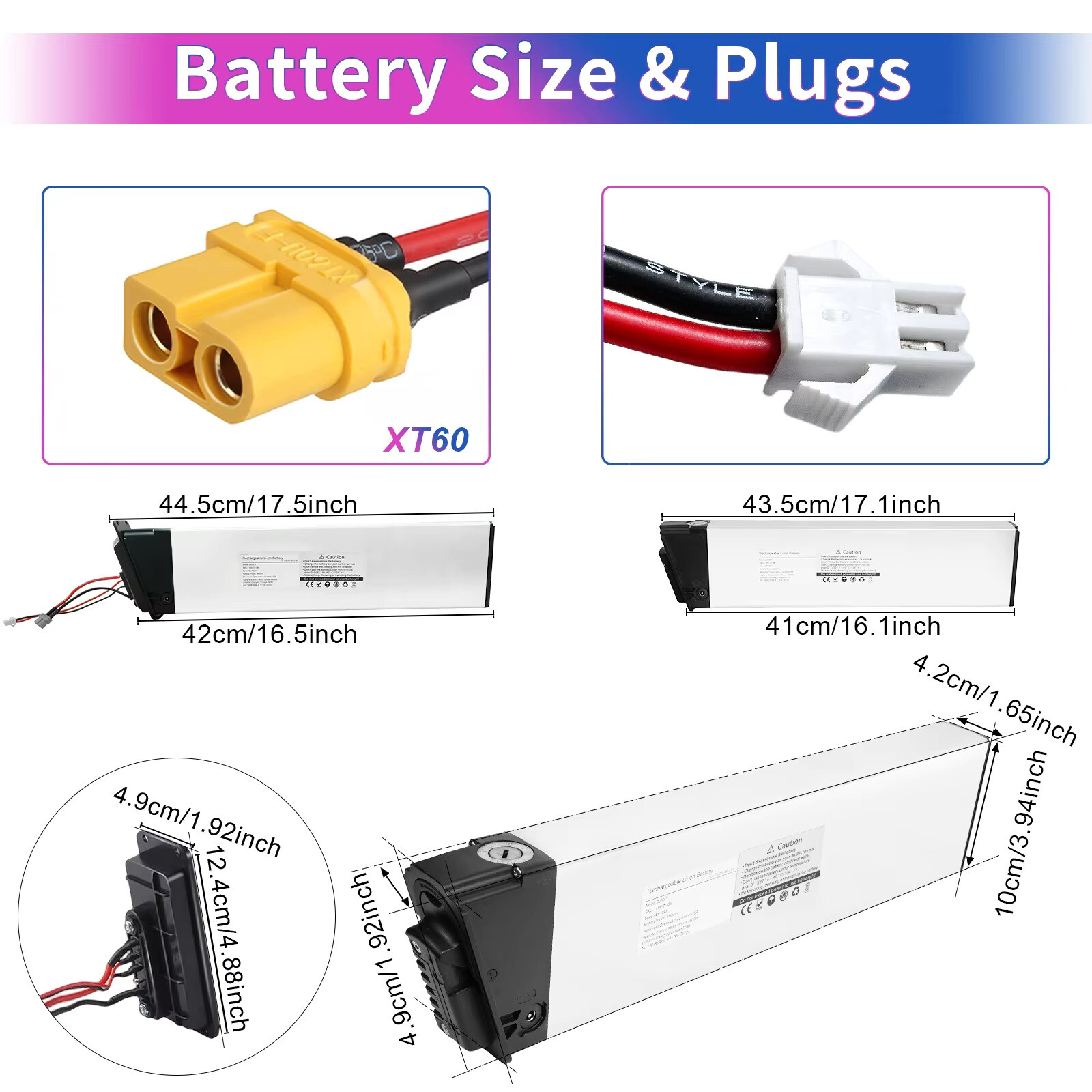 48V 10Ah Folding E-Bike Battery for ANCHEER TotGuard Pioneer Electric Bike UL