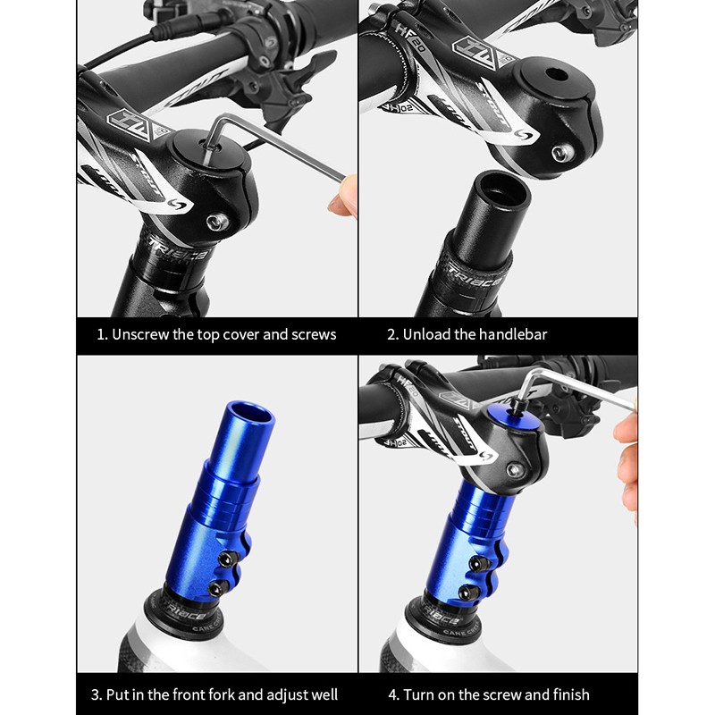 MTB Fork Stem Extender Aluminum Handlebar Riser HeadUp Adapter for Mountain Bike
