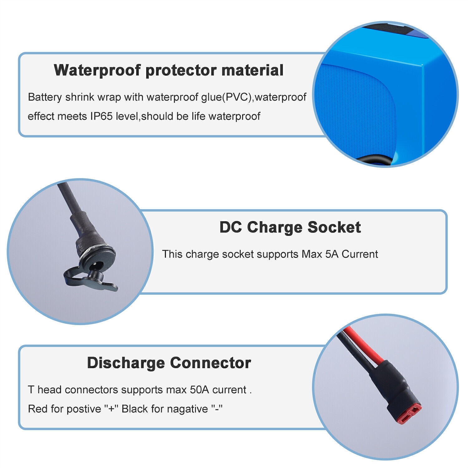 36V 48V 52V 60V 72V Ebike Battery for 500W 750W 1000W 1500W 3600W Bicycle Bike