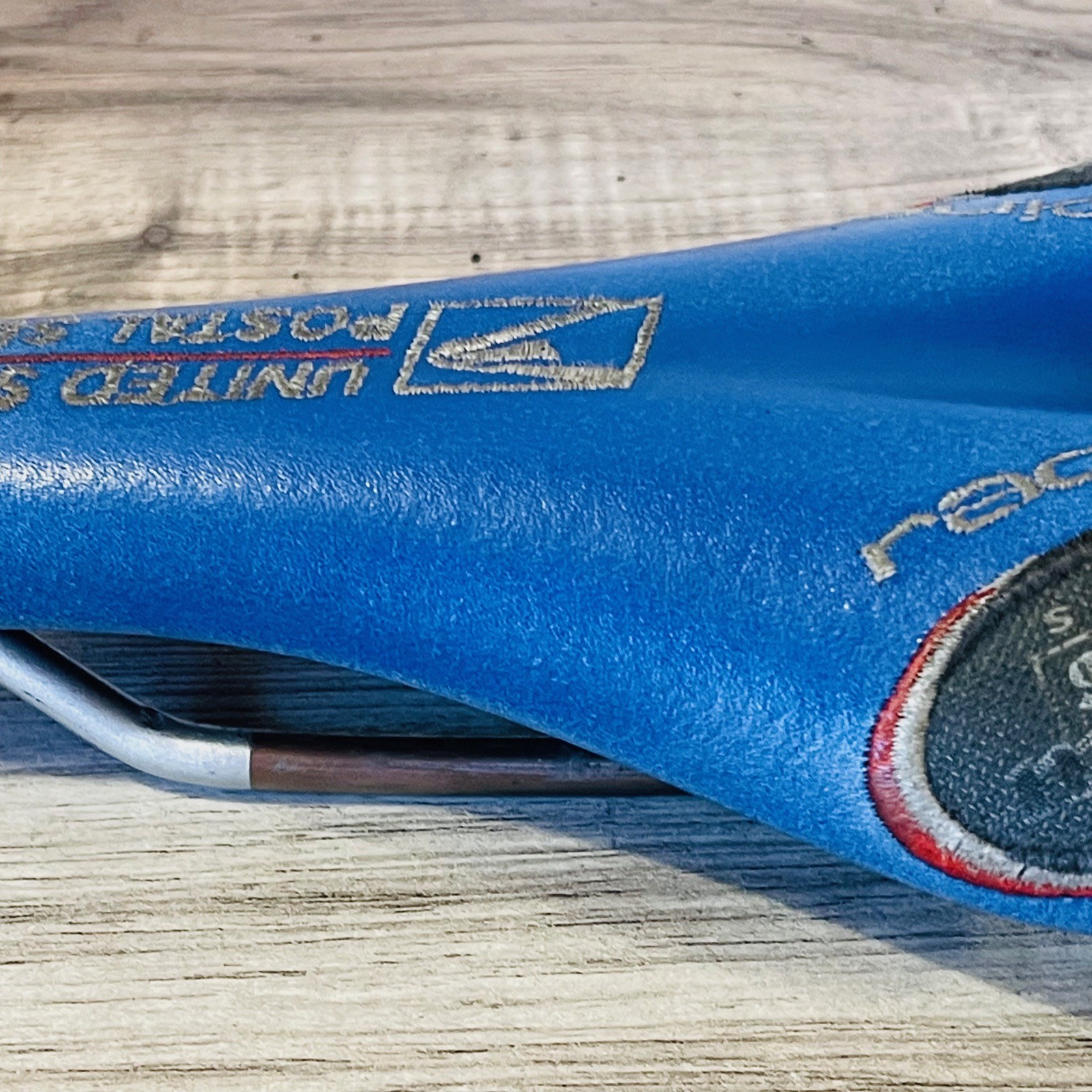 USPS Trek Selle San Marco ASPide Titanium Rail Saddle Embroidered Blue Leather