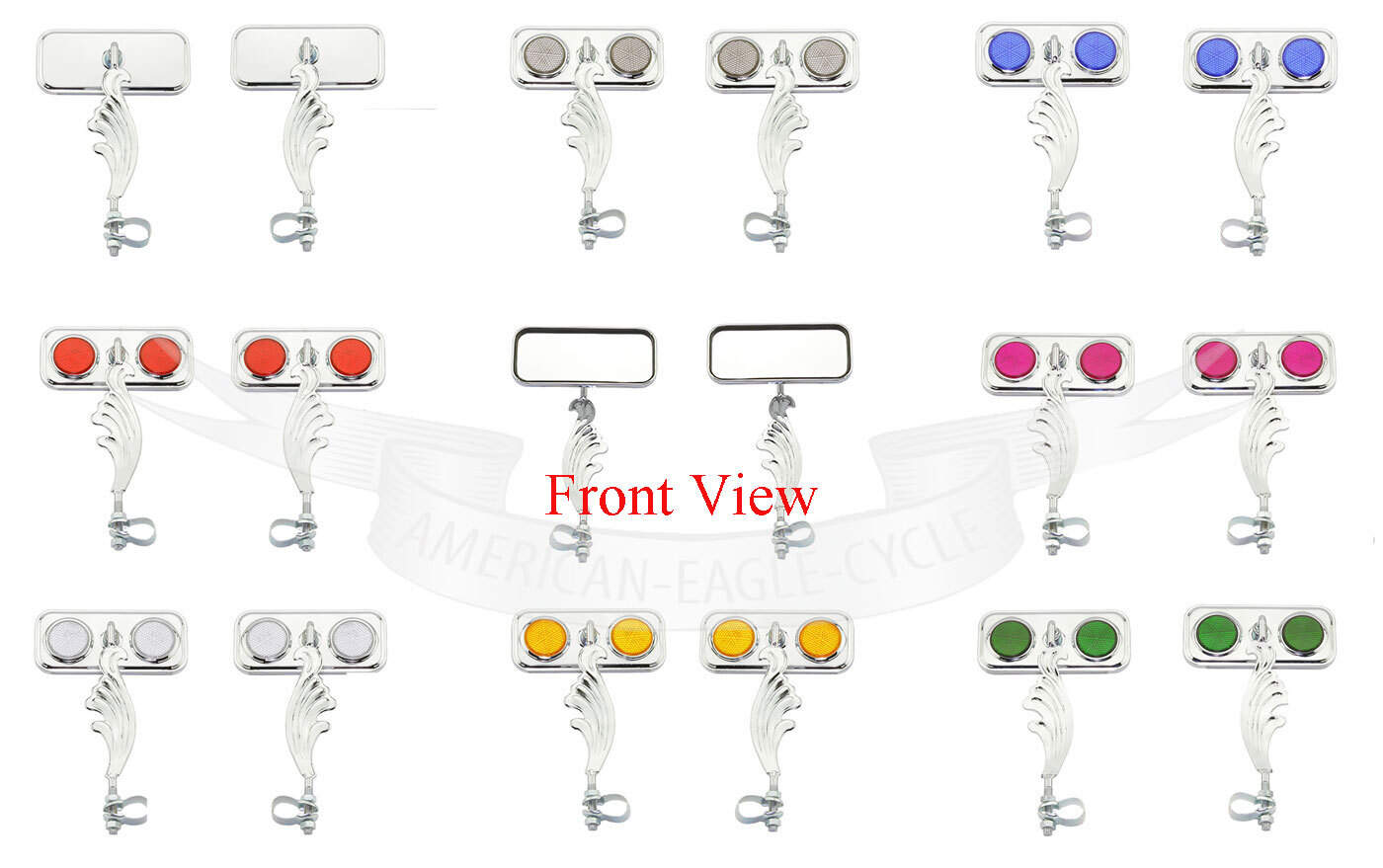 RECTANGLE WING MIRROR RIGHT OR LEFT ALL IN MANY COLORS.LOWRIDER BICYCLE PARTS.