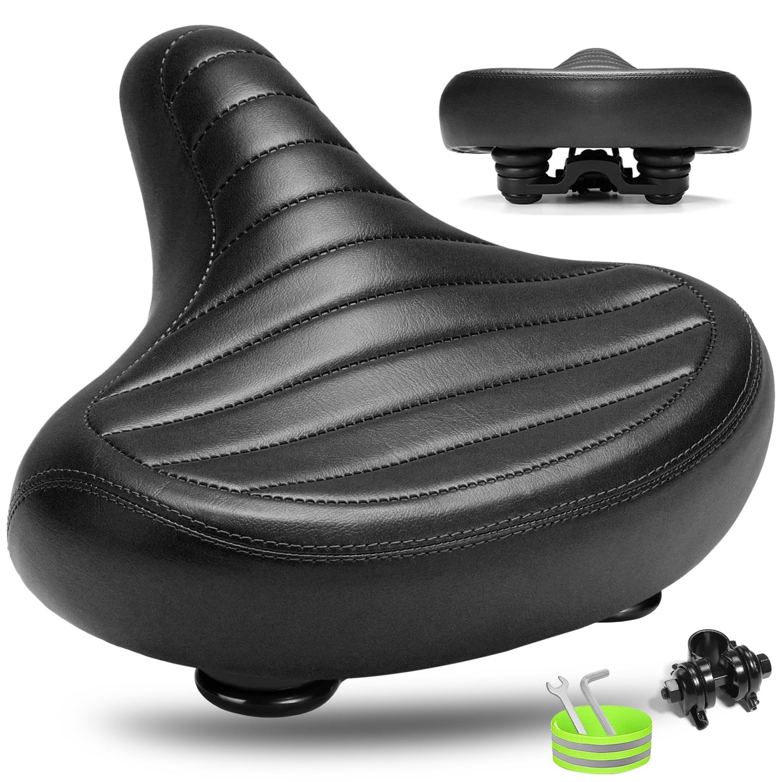 CDYWD Wide Bike Seat for Men Women Comfort, Large Soft Padded Bicycle Seat Cu…
