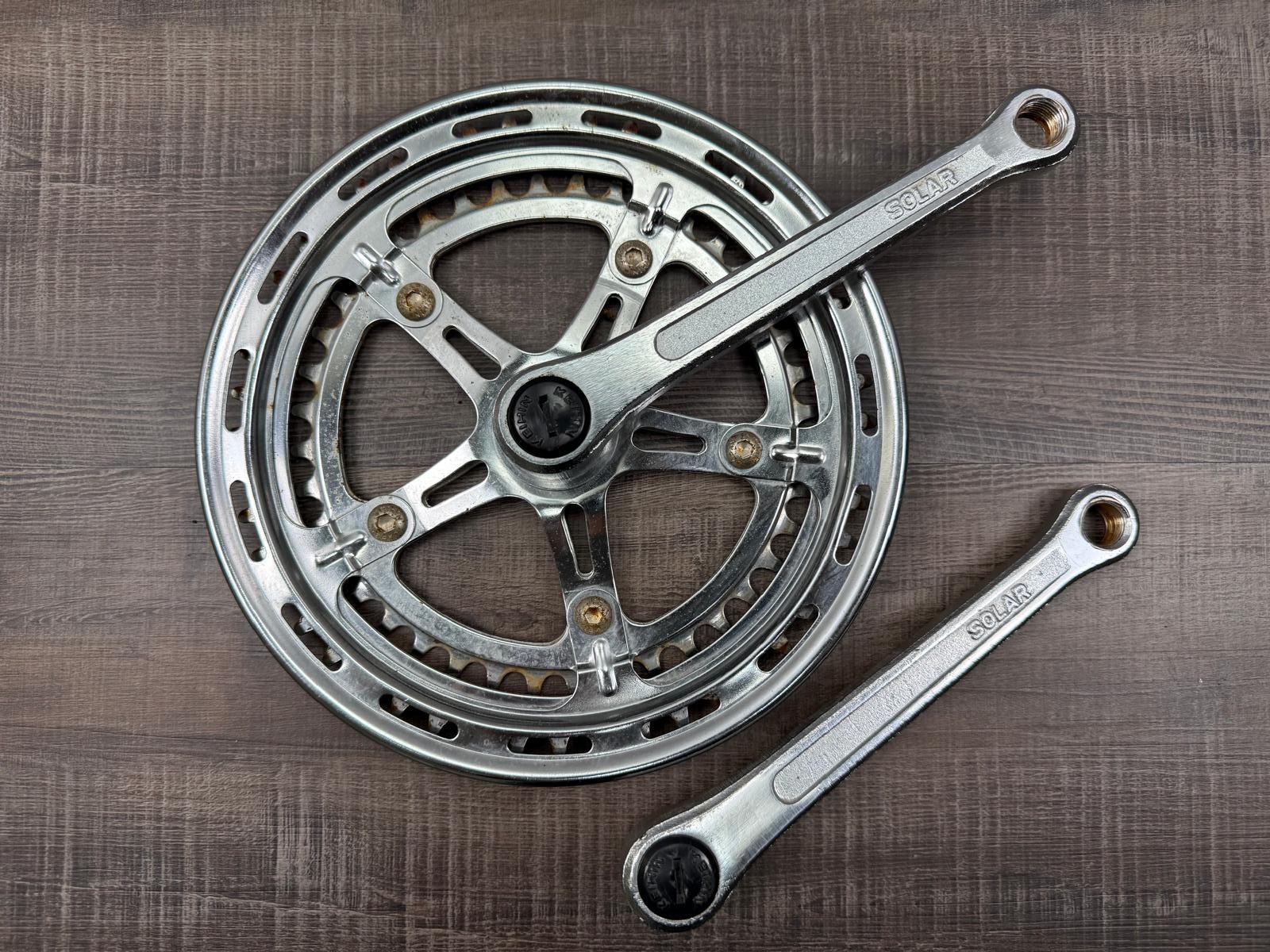 Vintage Keihin Crank Set 165mm Steel Touring Road Bike 48/40t Japan
