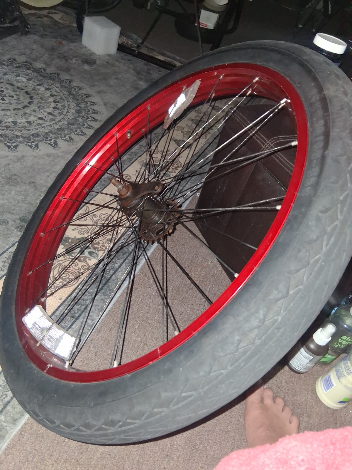 26″ X 3.0 75MM REAR FAT TIRE ALUMINUM RIM CRUISER BRAKE WITH TIRE/Tube 3.45″