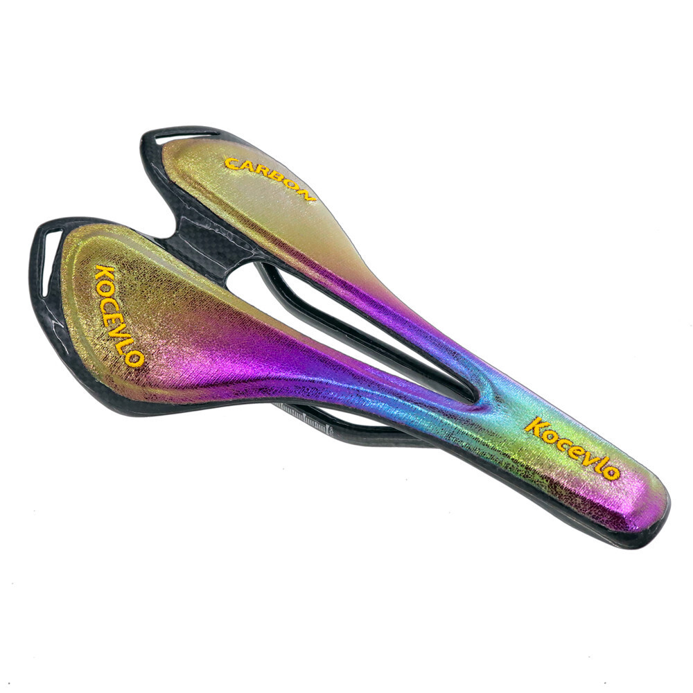 KOCEVLO Leather Carbon Fiber Saddles Oval Rail Seat 270*143mm For MTB Road Bike
