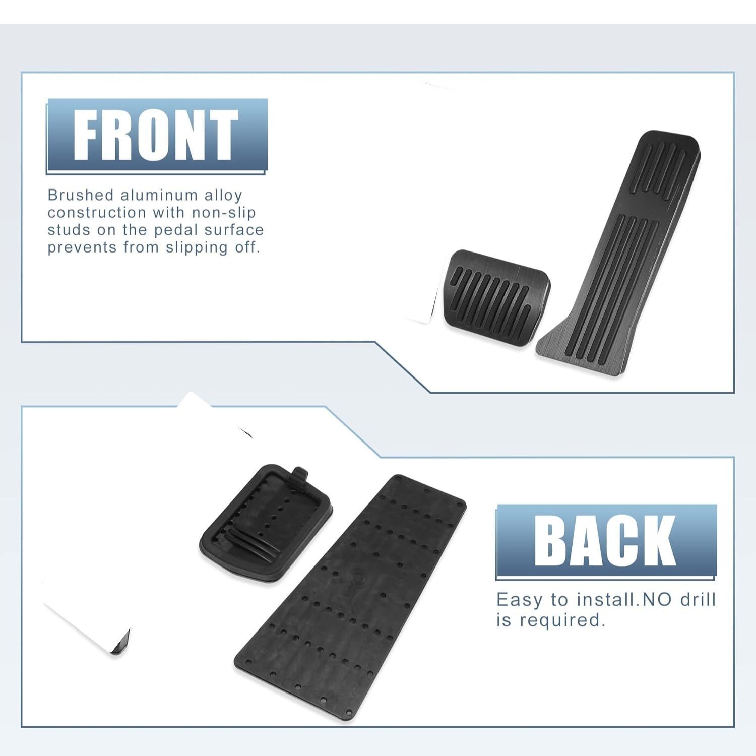 2 Pcs Anti Slip Aluminum Alloy Pedal Covers for Mazda (see description)