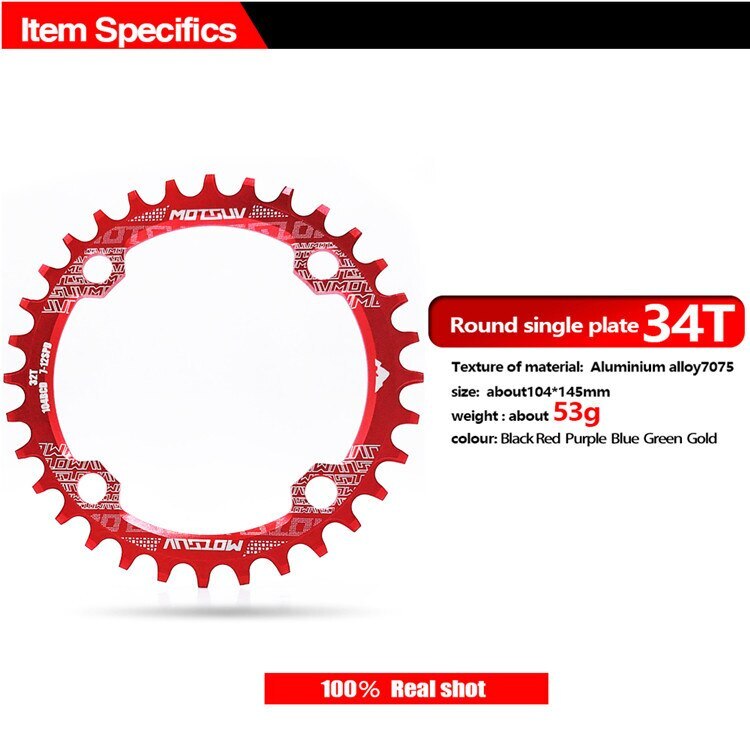 104BCD MTB Round Narrow Wide Chainring Bike Chainwheel 30/32/34/36/38/40/42T