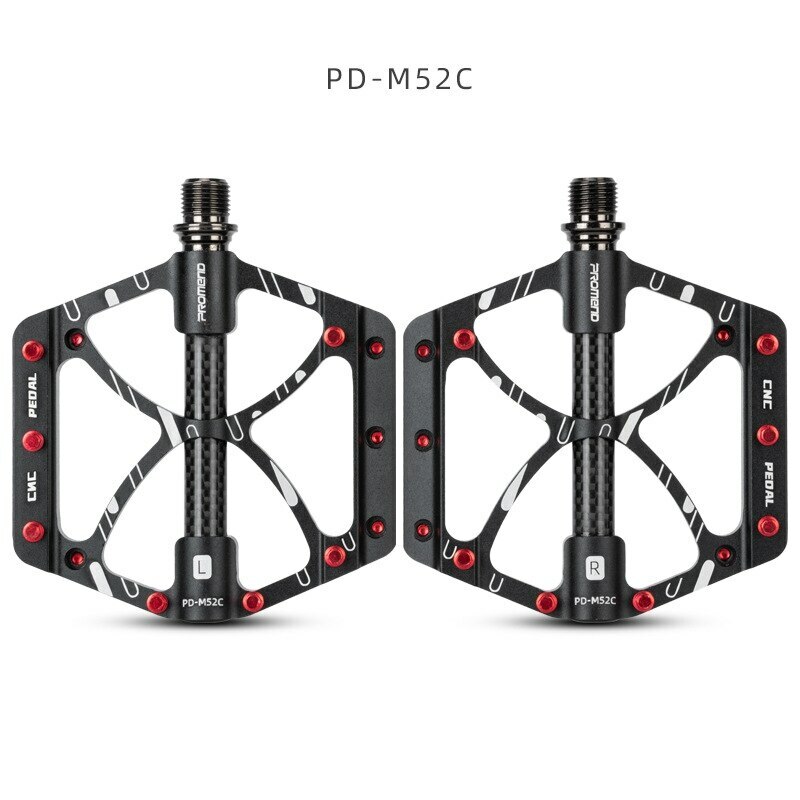 PROMEND 9/16inch Aluminum Carbon Bicycle Pedals MTB Road Bike Pedals 3 Bearings