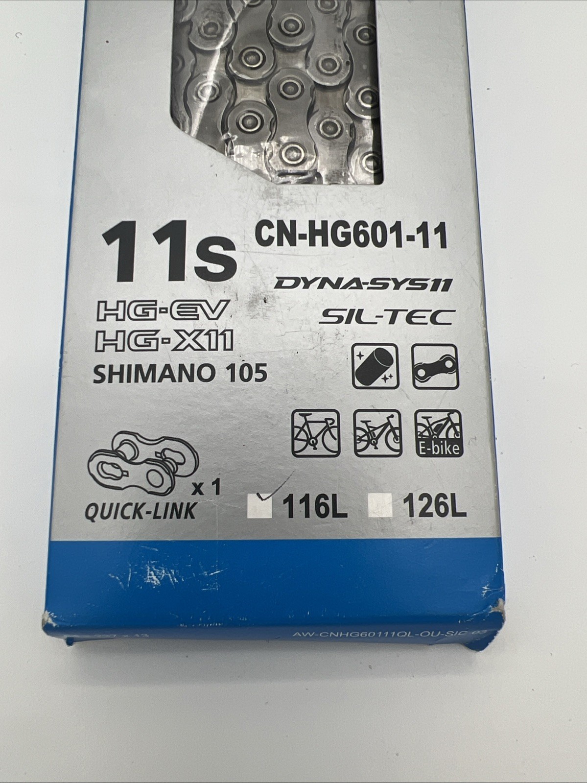 SHIMANO e-Bike rated 11-Speed Chain CN-HG601-11 116L 105 HG-EV, HG-X11 New