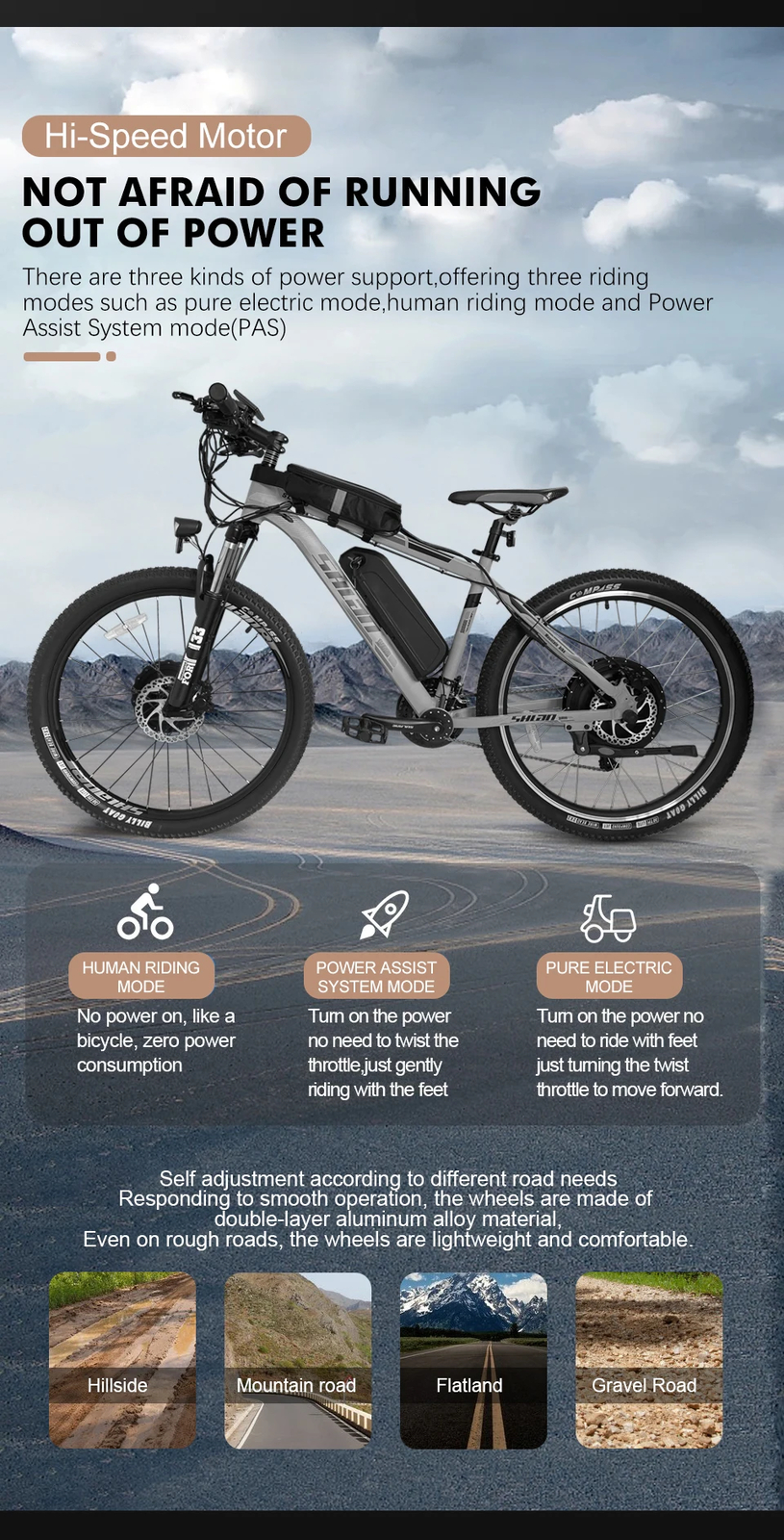 Electric Bike Conversion Kit 48V 1000W Brushless Rear Cassette Hub Motor Wheel