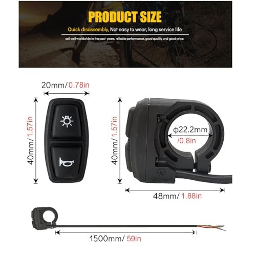 Universal Ebike Light and Horn Switch Turn Signal Switch 3 3-in-1 switch DK336