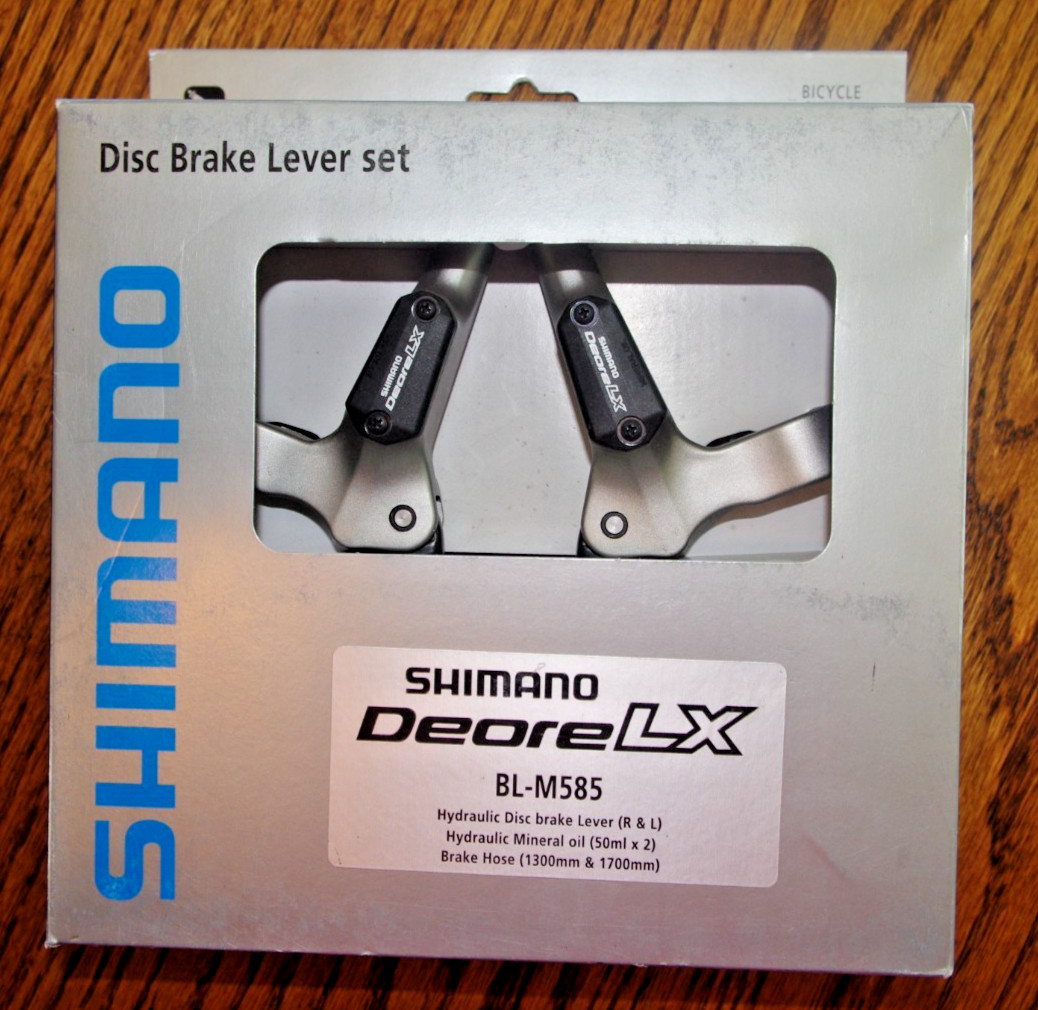 NOS Shimano Deore LX M585 Hydraulic Disc Brake Lever Set w/hoses & mineral oil