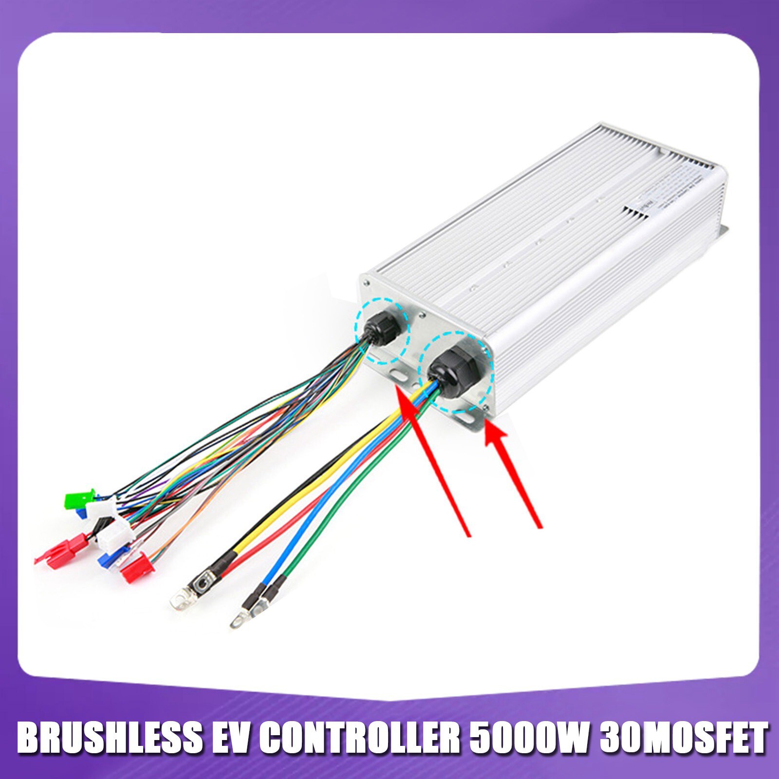 Brushless EV Speed Controller 5000W 48V-72V 100A 30 MOSFET For E-Bike E-Scooter