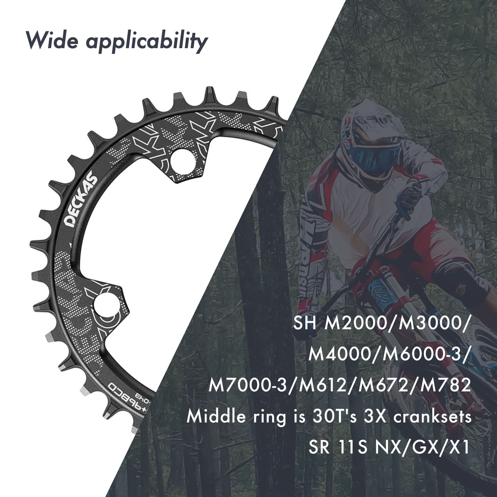 Deckas Chainring 96BCD Round Oval 32t-38t MTB Bike Road M4000 M4050 NX GX Alivio