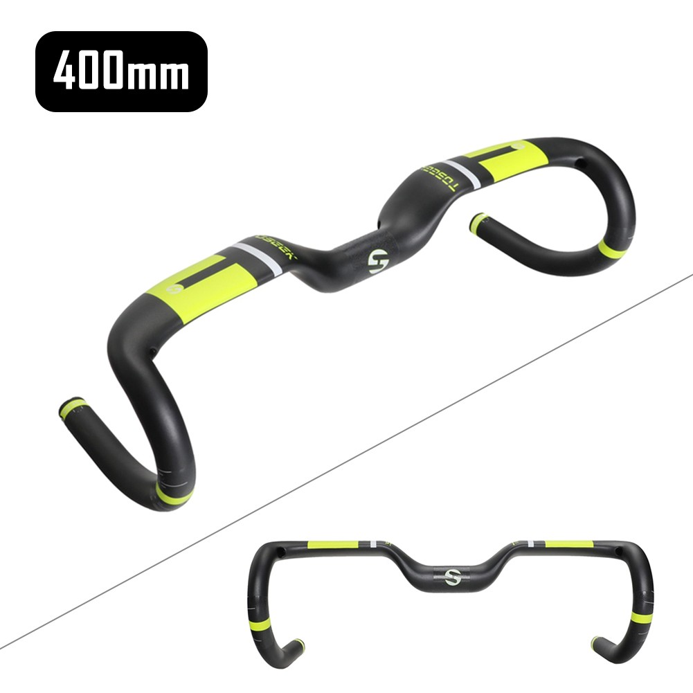 TOSEEK Carbon Fiber Road Bike Rise Handlebar Racing Drop Bar Handlebars 31.8mm