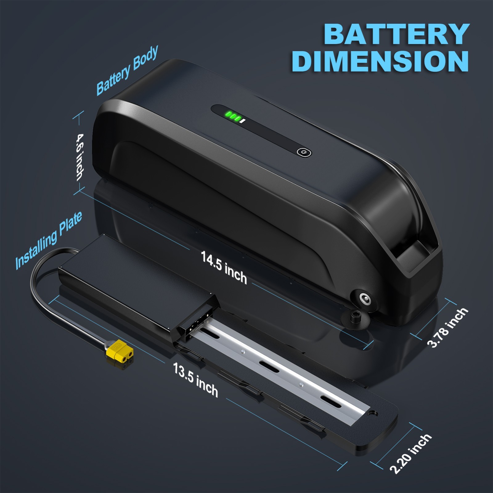 36V 48V 52V 15Ah 20Ah 24Ah Hailong Christmas gift Battery for 1000W 2000W motor