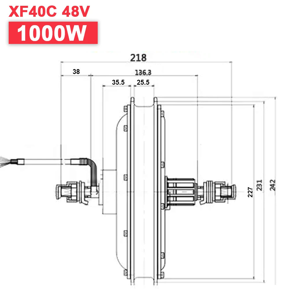 Electric Bike Motor Ebike Brushless Rear Freewheel Wheel Hub Motor 48V 36V 1000W