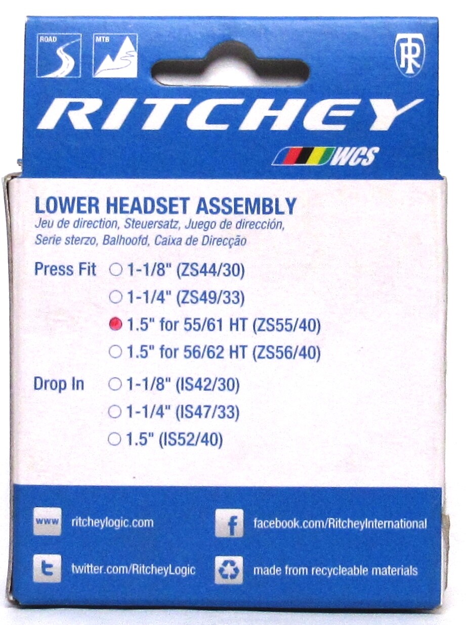RITCHEY Lower Headset Assembly WCS (Press Fit 1.5″ For 55/61 HT) NEW (C)