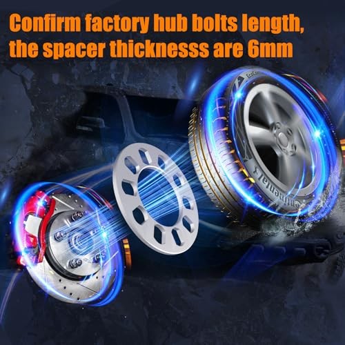 6mm Universal Wheel Spacers for 5 Lug Vehicles 1/4 6mm (1/4″) Thick 4 Pack