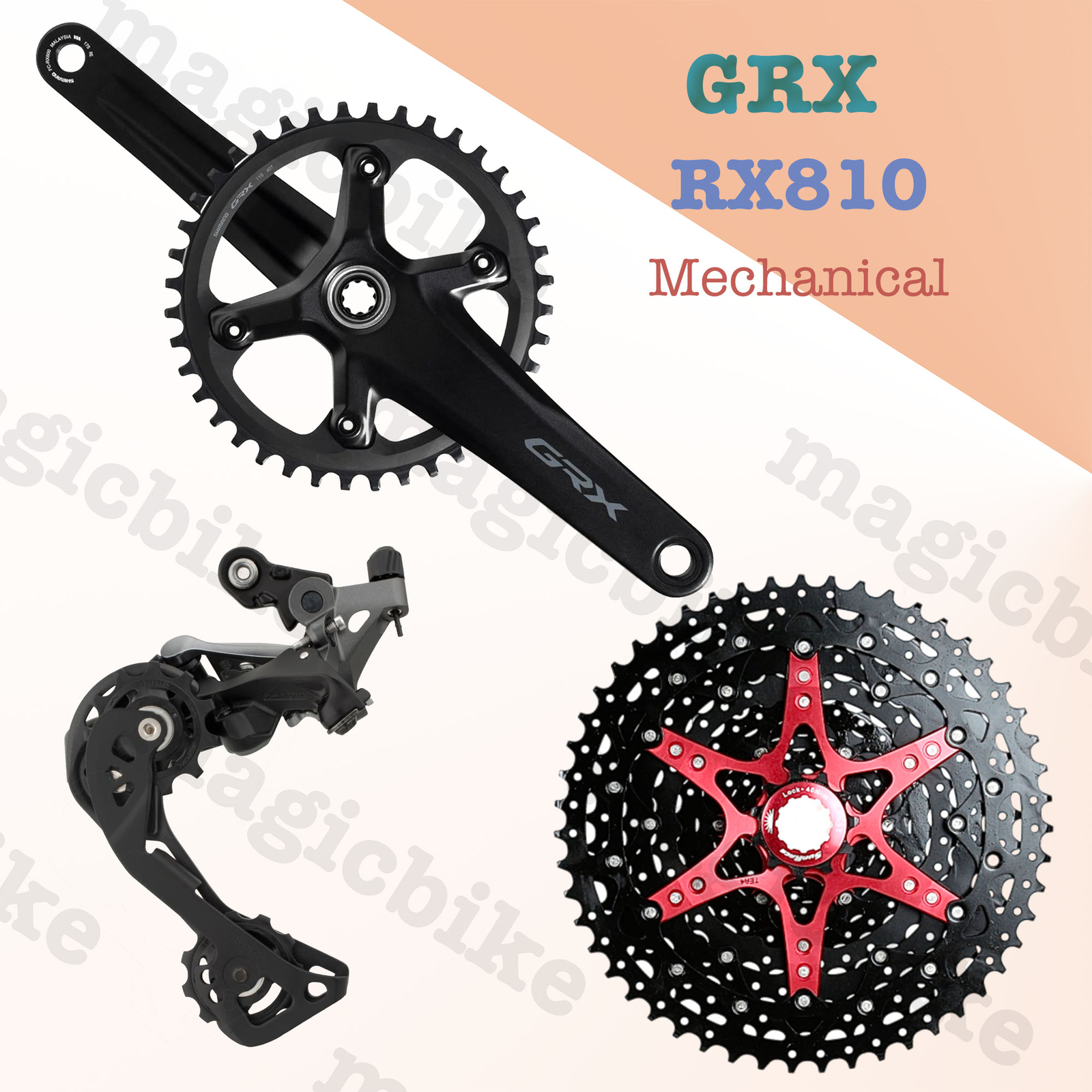 Shimano GRX RX810 Mechanical Build kits 11spd W/Sunrace cassette & ST-RX810(LA)