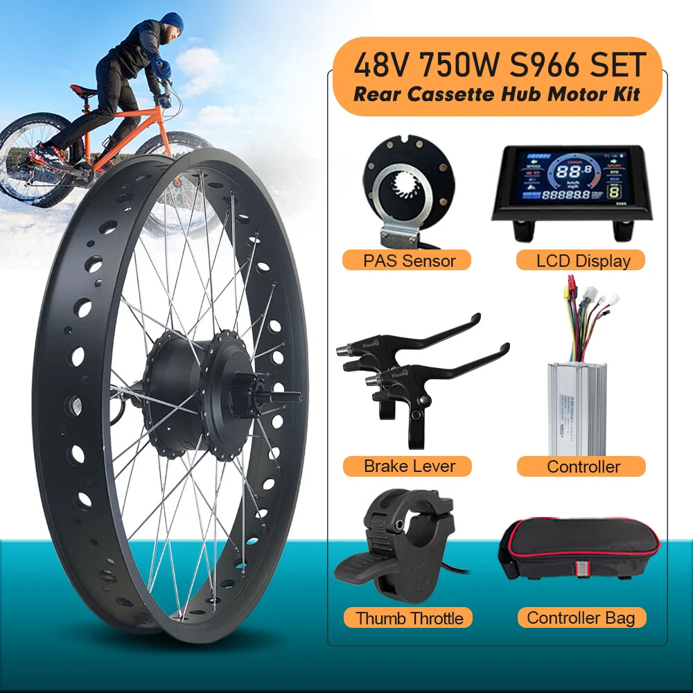 48V 750W 4.0Tire Snow E-bike Fat Ear Brushless Gear Hub Motor Wheel 20/24/26in