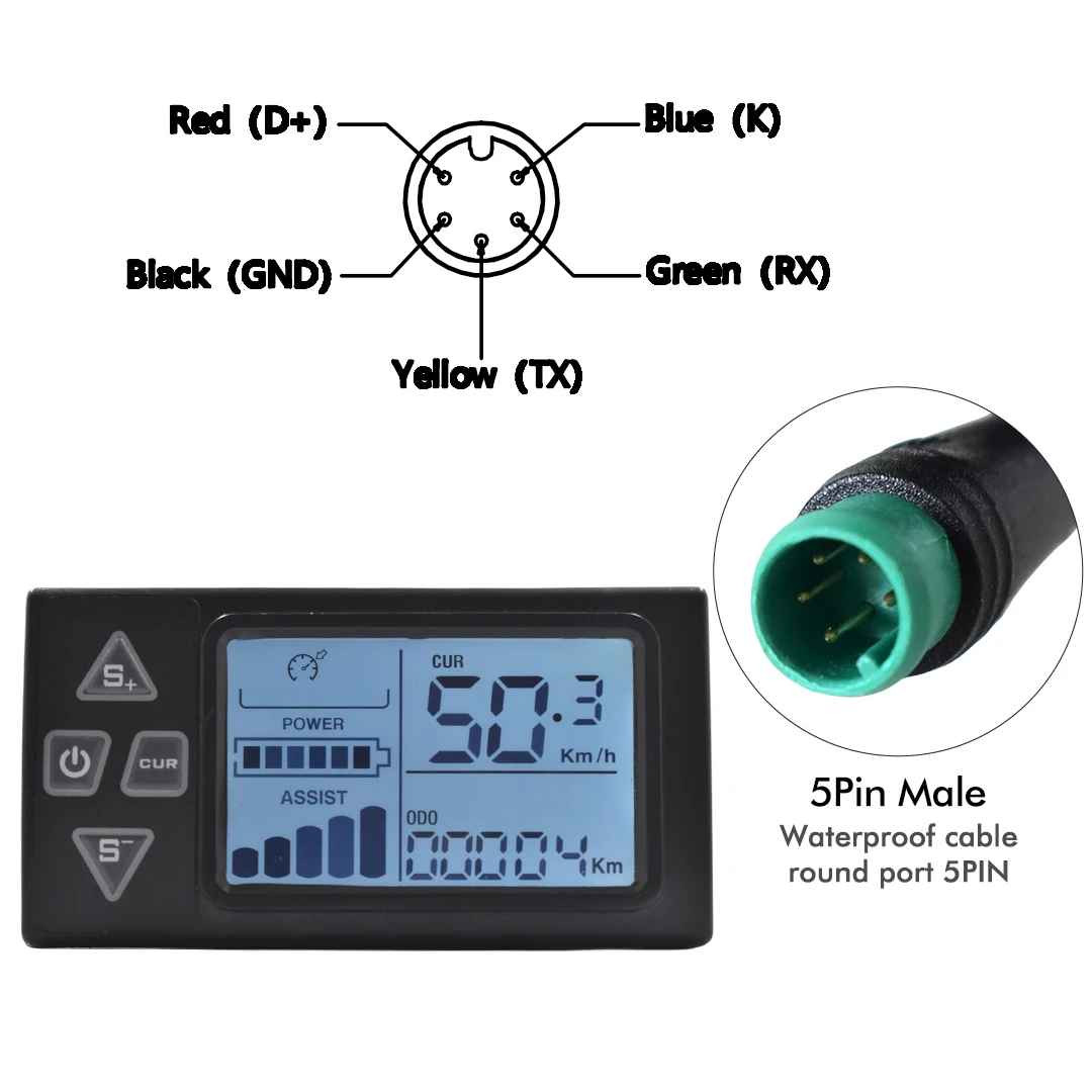 DISPLAY S861 UART2 ELECTRIC BIKE 24/36/48V 5PIN 6 PIN