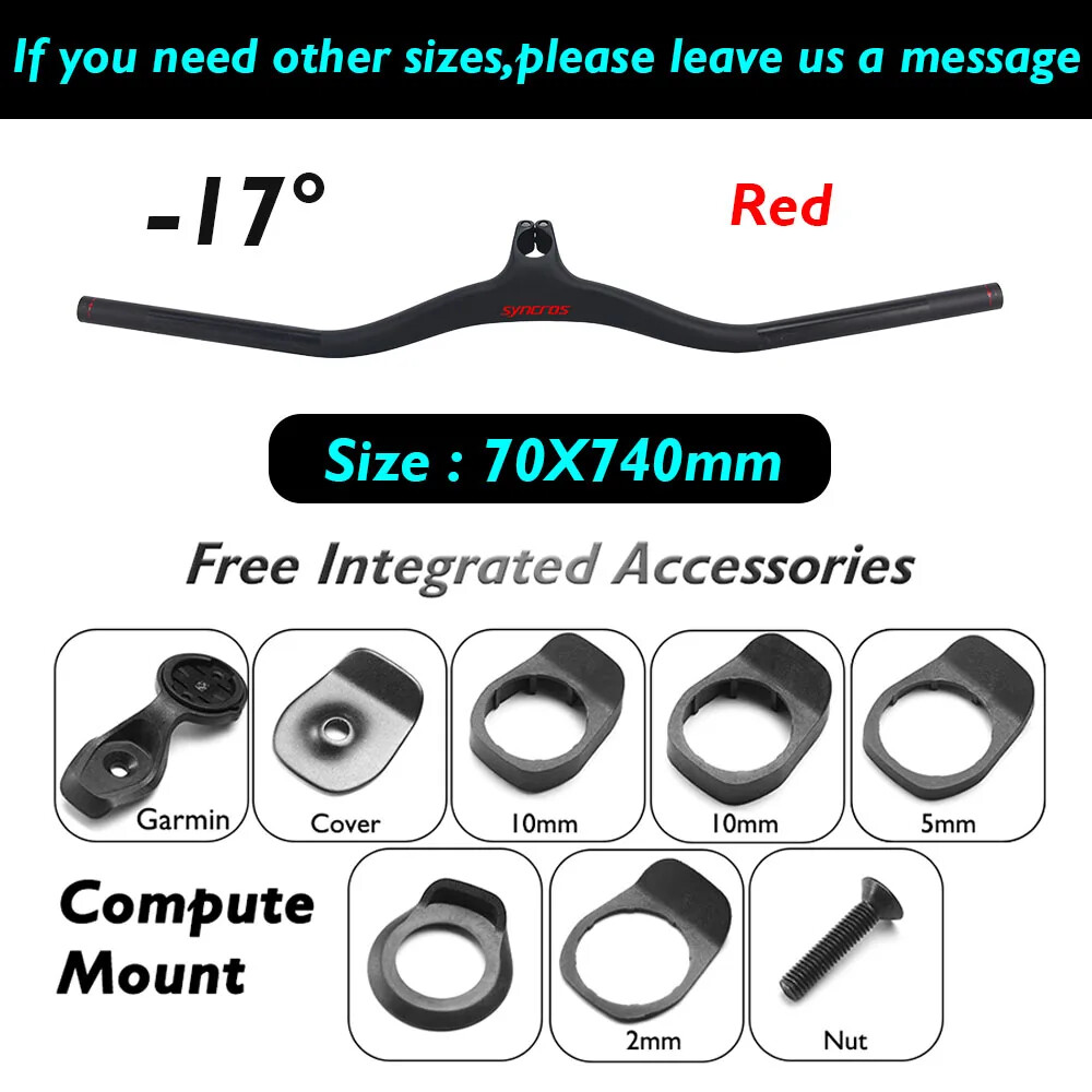660 -740mm FRASER IC Carbon Fiber MTB Bicycle Handlebar Integrated with Stem