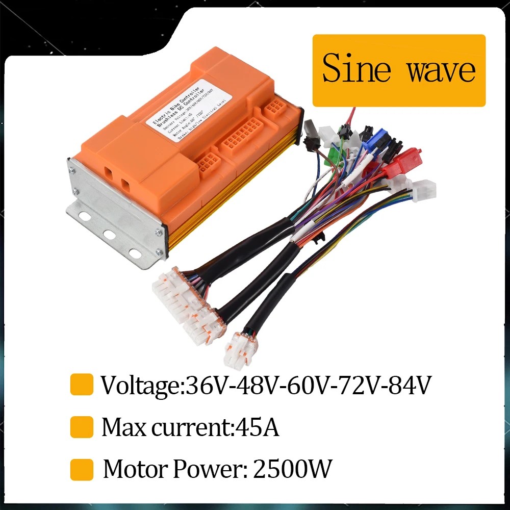 36V-84V Electric Bicycle Brushless Controller 48V 72V 3000W Sine Wave Controller