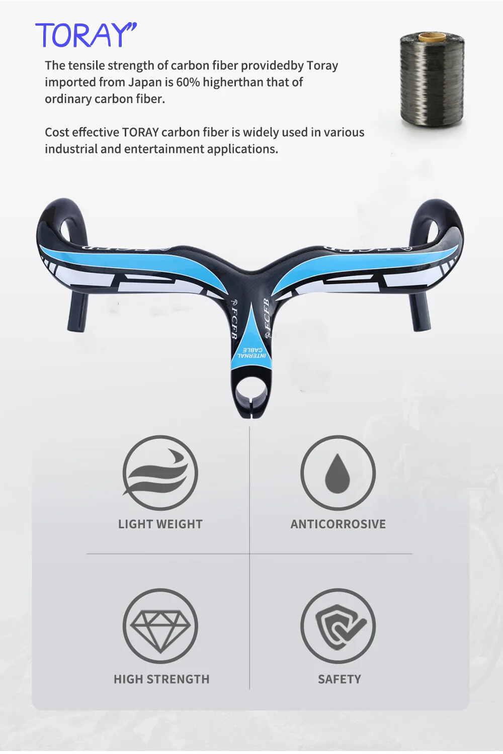 Carbon Fiber Road Bicycle Integrated Handlebar with Stem Reach 89mm Drop 130mm