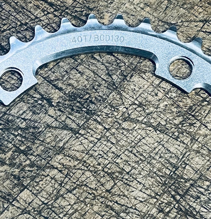SILVER Single Speed Chainring 40T / 130 BCD 5-Bolt AluminumRoad / MTB – NEW NOS