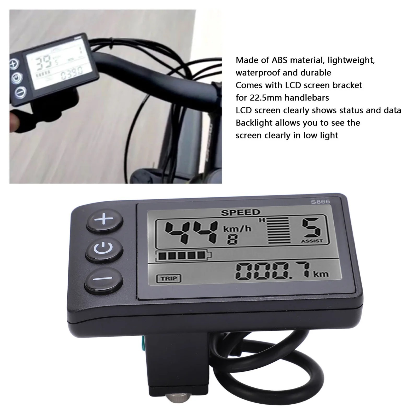 For E-bike Lcd Display 24V/36V/48V Mini E-Bicycle Electric Bike Speed Meter 2024