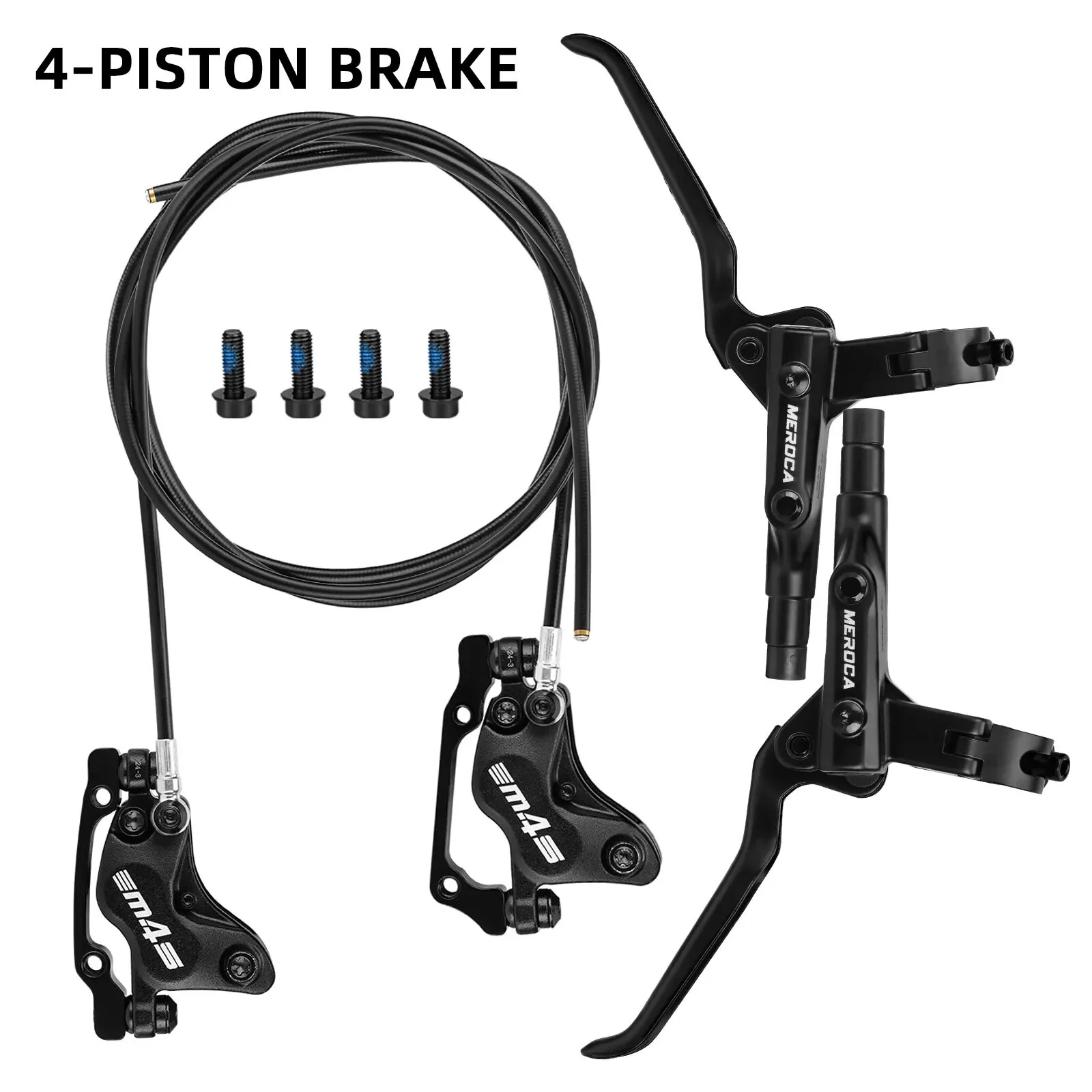 4-Piston Split Type Mountain Bicycle Hydraulic Oil Brake Front 850mm Rear 1600mm