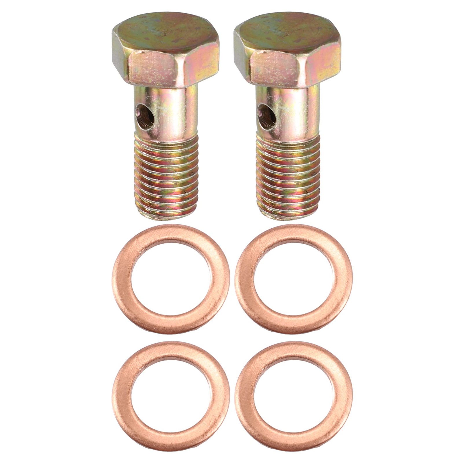 X AUTOHAUX 2 Set Banjo Bolt Brake Fitting Adapter 0.93»x0.51», Bronze Tone