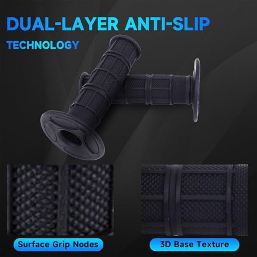 Dirt Bike Handlebar Grips 7/8″ Rubber Handle Grip Universal for Sur Ron black