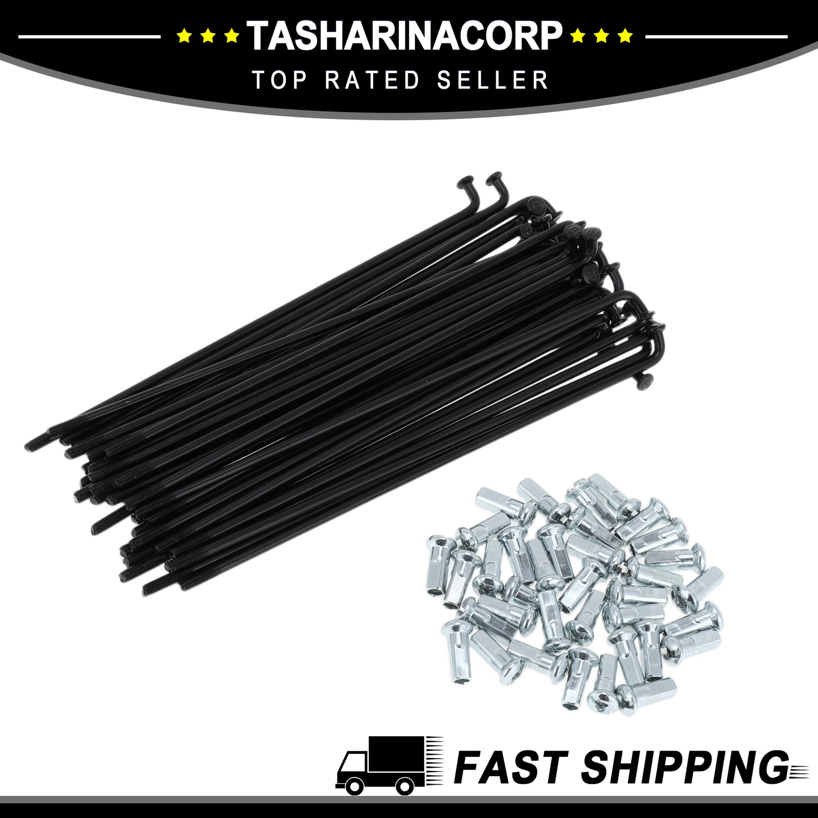 1Set 12G 134mm Length Bicycle Spoke Nipple Carbon Steel Black Universal