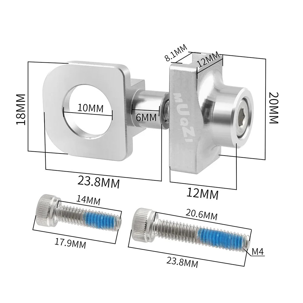 Single Speed Bike Chain Tensioner Bolt Aluminum Alloy Adjuster Fixie BMX
