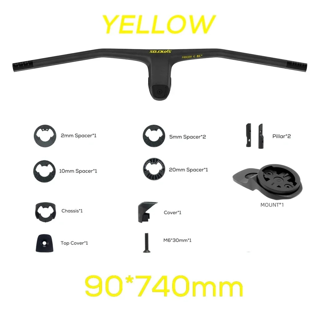 740MM -20 Degrees Full Carbon Fiber Integrated Cockpit MTB Handlebar with Stem
