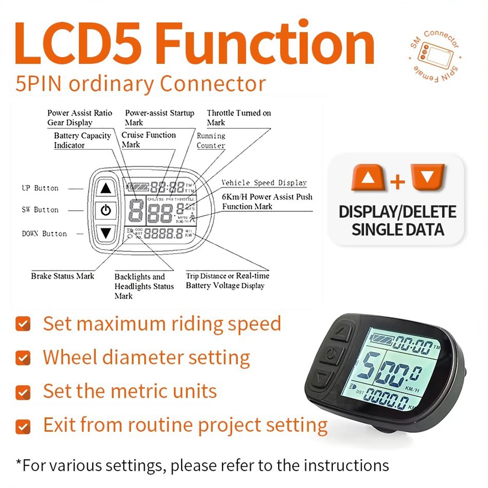 E-Bike 36V/48V KT 1000W-3000W 30A-50A Brushless Motor Controller +LCD Display