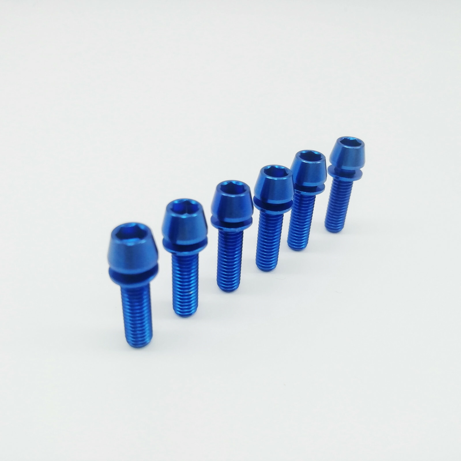 M5x18mm Titanium Ti Bike Stem Bolts Taper Head Bicycle Conical With Washers 6pcs