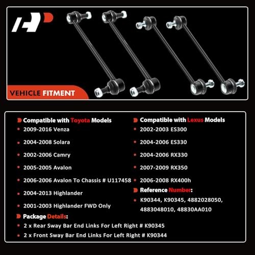 4Pcs Suspension Kit, Front and Rear Sway Bar Links Front and Rear Side